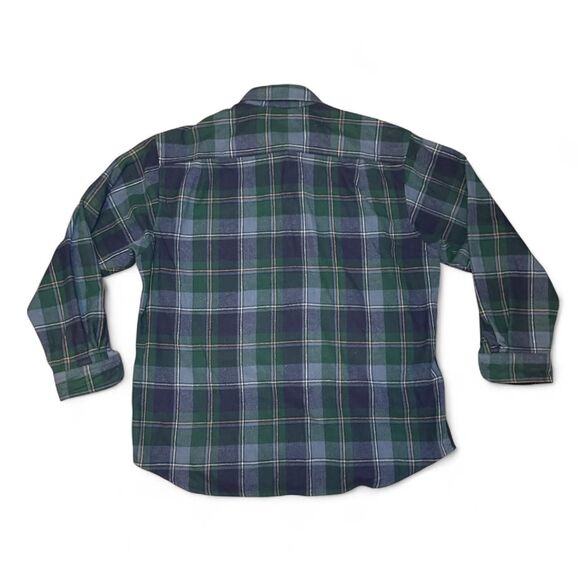 Pendleton Men’s XL Wool Plaid Flannel Shirt Blue Green Button Front Vintage USA* - Picture 2 of 6